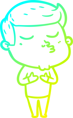 Çizgi film mankeni bir adamın insan tarafından çizilmiş soğuk gradyan çizimi.