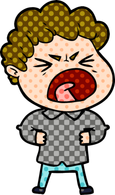 Bir insan tarafından çizilmiş öfkeli bir adam.