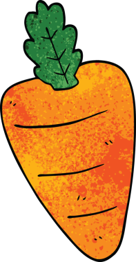 Bir insan tarafından çizilmiş karalama havucu.