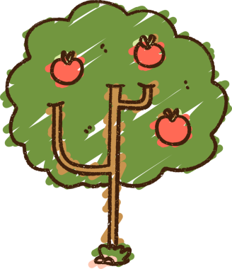 Bir insan tarafından çizilen Elma Ağacı Tebeşiri