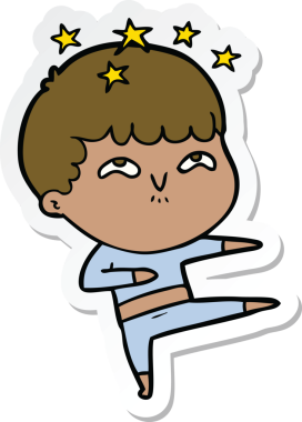 Bir insan tarafından çizilmiş bir karikatür çıkartması.