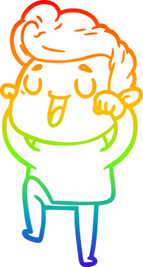 gökkuşağı gradyanı çizimi bir insan tarafından çizilmiş mutlu bir çizgi film adamı