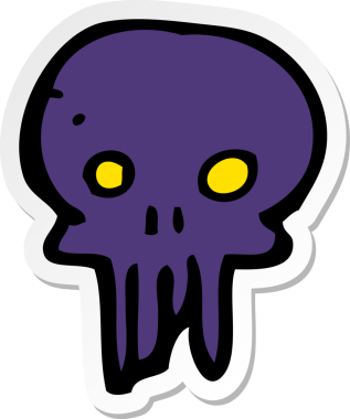 Bir insan tarafından çizilmiş ürkütücü kafatası sembolü.