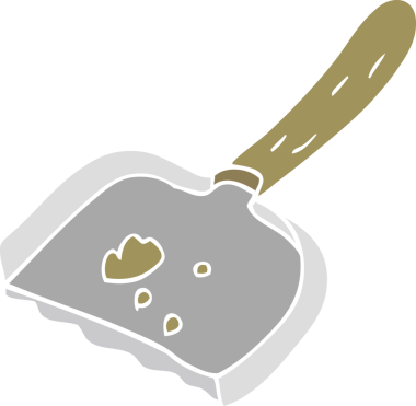 Bir insan tarafından çizilmiş toz tavasının düz renk çizimi