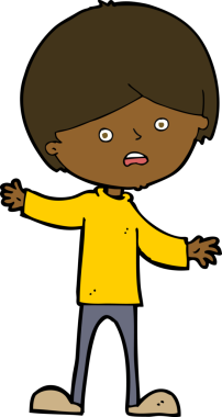 Bir insan tarafından çizilmiş mutsuz çocuk çizgi filmi.