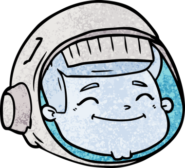 Bir insan tarafından çizilmiş astronot yüzü.