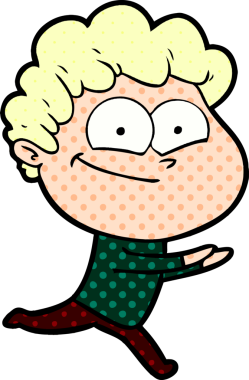 Bir insan tarafından çizilmiş mutlu bir adam.