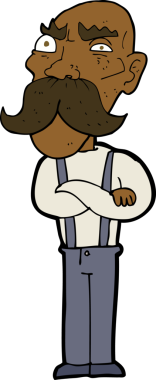 Bir insan tarafından çizilmiş kızgın yaşlı bir adam.