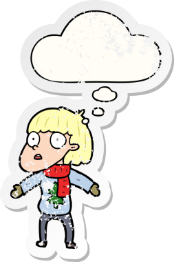 Çizgi film, Noel Baba 'yı insan tarafından çizilmiş yıpranmış bir çıkartmayla şaşırttı.