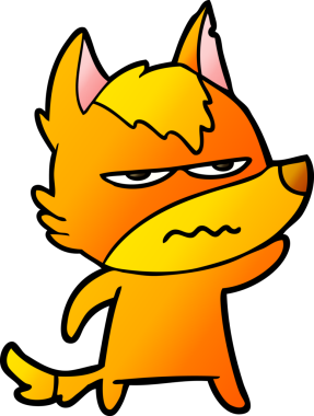 Bir insan tarafından çizilmiş kızgın tilki çizgi film karakteri