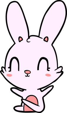 Bir insan tarafından çizilmiş şirin çizgi film tavşanı.