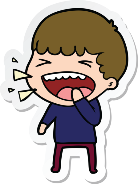 Bir insan tarafından çizilmiş bir karikatür çıkartması.