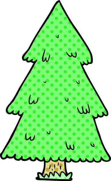 Bir insan tarafından çizilmiş karikatür noel ağacı