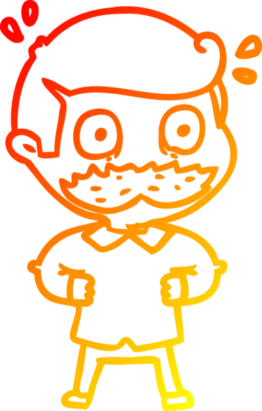 Bıyıklı bir çizgi film karakteri insan tarafından çizilmiş.