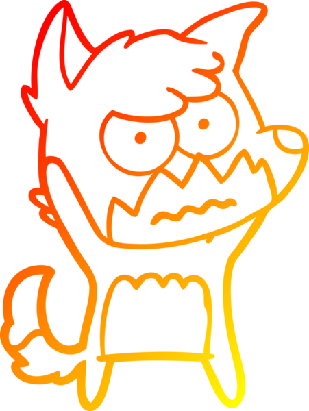 Bir insan tarafından çizilmiş kızgın tilki çizgi çizimi.