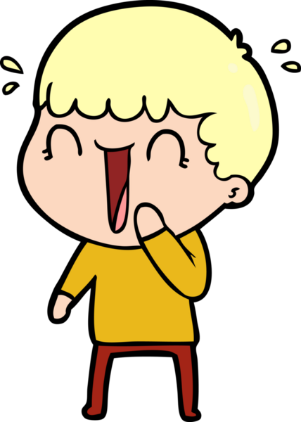 Bir insan tarafından çizilmiş gülen karikatür adam.