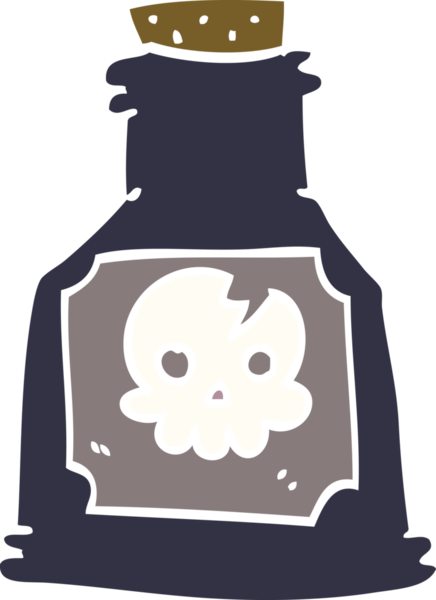 Bir insan tarafından çizilmiş şişedeki karalama zehiri.