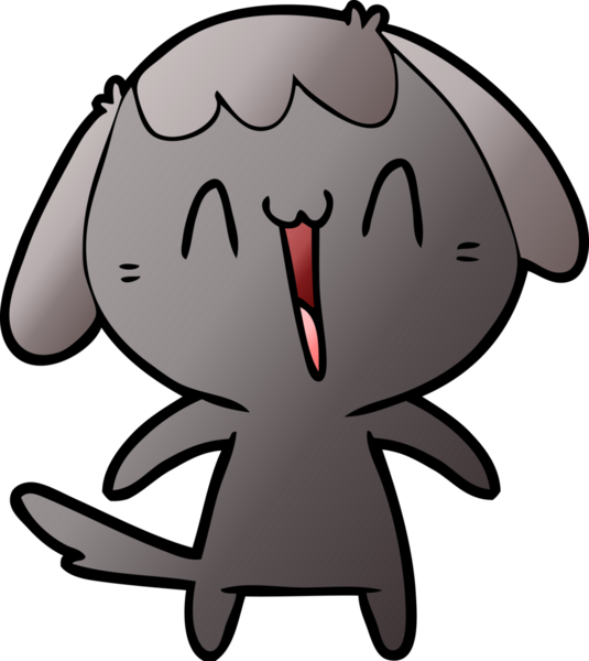 Bir insan tarafından çizilmiş şirin bir çizgi film köpeği.