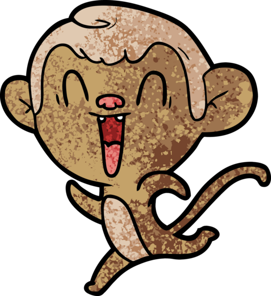 Bir insan tarafından çizilmiş gülen maymun çizgi filmi