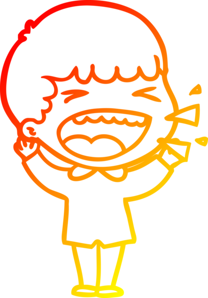 Bir insan tarafından çizilmiş gülen adamın sıcak çizgi çizimi.