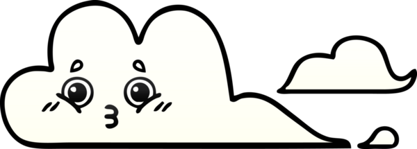 Bir insan tarafından çizilmiş gölgelenmiş bulutlar.