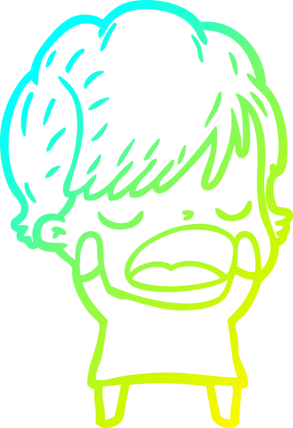 Bir insan tarafından çizilmiş bir karikatür kadın çizimi.