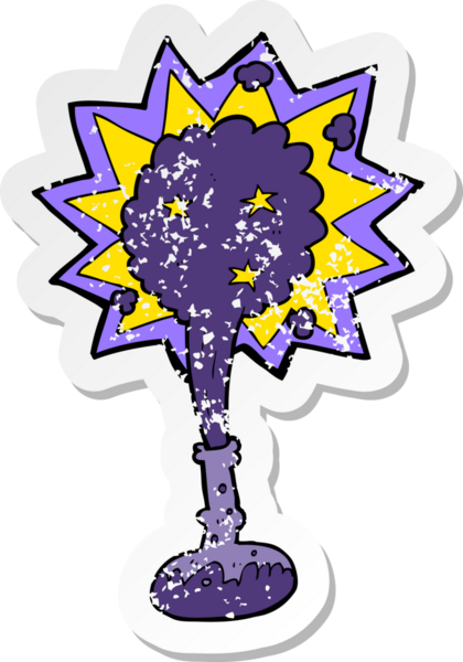 Bir insan tarafından çizilmiş bir karikatür iksirinin gerilimli yapıştırması.