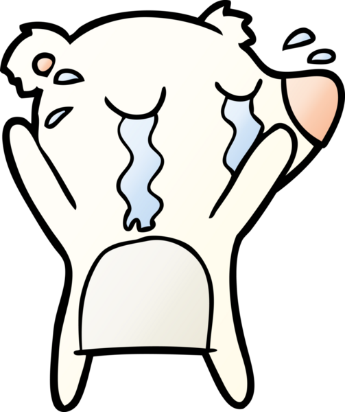 Bir insan tarafından çizilmiş ağlayan kutup ayısı çizgi filmi