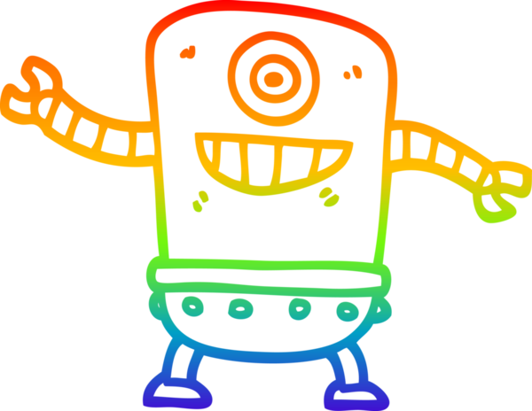 gökkuşağı gradyan çizgisi bir insan tarafından çizilmiş robot çizgi