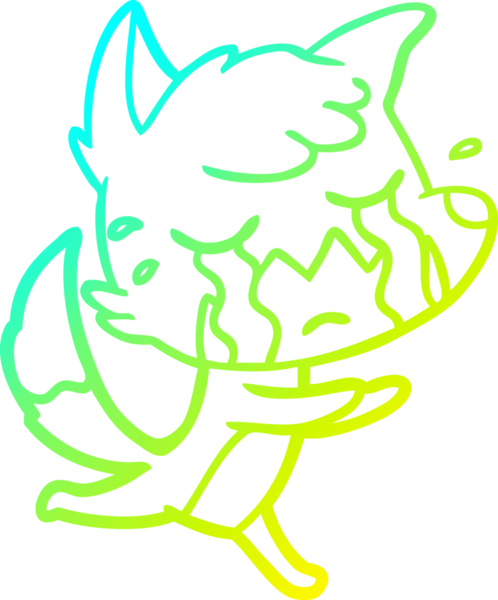 Bir insan tarafından çizilmiş ağlayan tilki çizgi filmi.