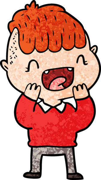 Bir insan tarafından çizilmiş mutlu çocuk çizgi filmi.