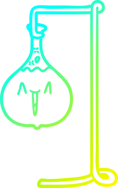 Bir insan tarafından çizilen mutlu çizgi film bilim deneyinin soğuk gradyan çizimi