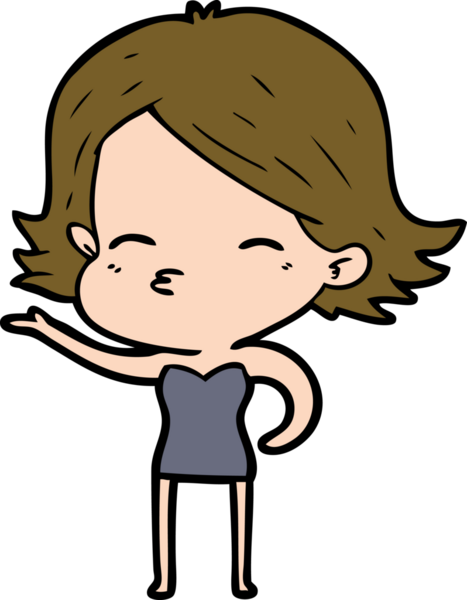 Bir insan tarafından çizilmiş karikatür kadın.