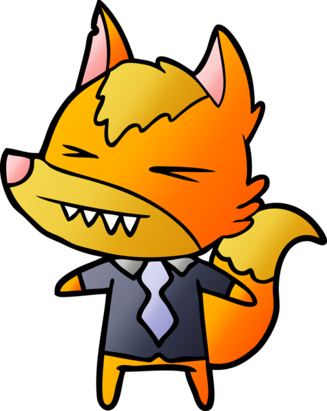 Ofis çalışanı Fox çizgi film karakteri bir insan tarafından çizilmiş.