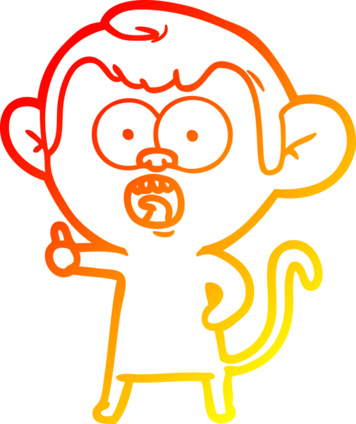 Bir insan tarafından çizilmiş bir çizgi filmin sıcak gradyan çizimi.