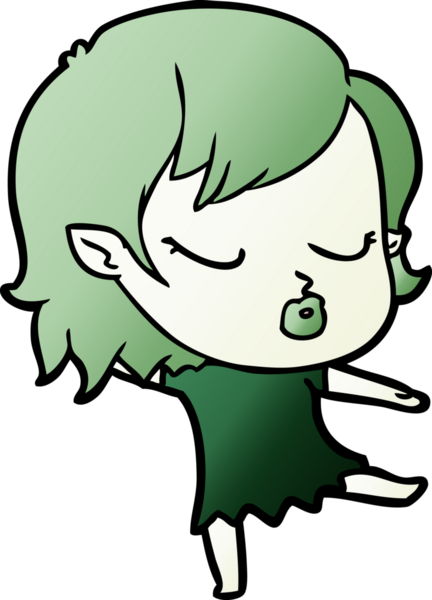 Bir insan tarafından çizilmiş şirin vampir kız çizgi filmi.