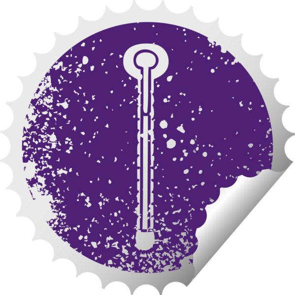 Bir insan tarafından çizilmiş sıkıntılı dairesel soyulan tuhaf sembol termometresi.