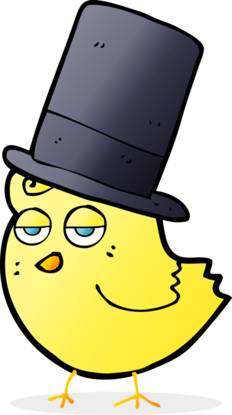 Bir insan tarafından çizilmiş silindir şapkalı bir kuş.