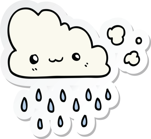 Bir insan tarafından çizilmiş bir karikatür fırtına bulutunun çıkartması.