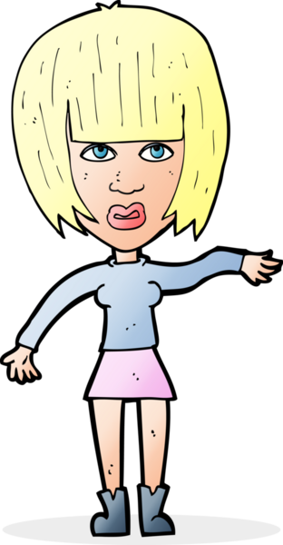 Çizgi filmdeki kadın bir insan tarafından çekiliyor.