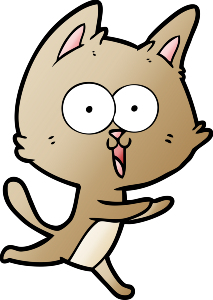 Bir insan tarafından çizilmiş komik çizgi film kedisi.