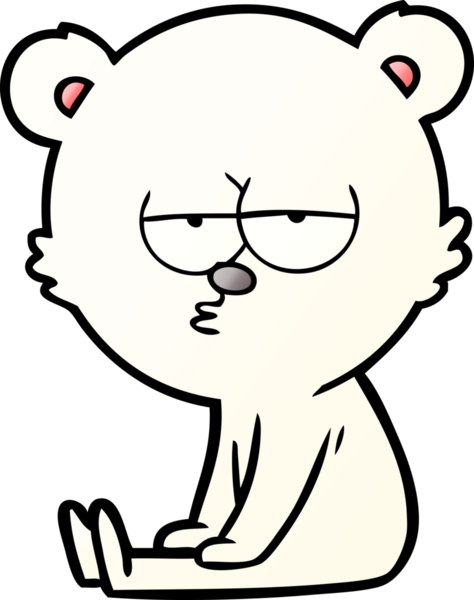 Sıkıcı kutup ayısı çizgi filmi bir insan tarafından çizilmiş.