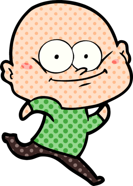 Bir insan tarafından çizilmiş kel bir adam.