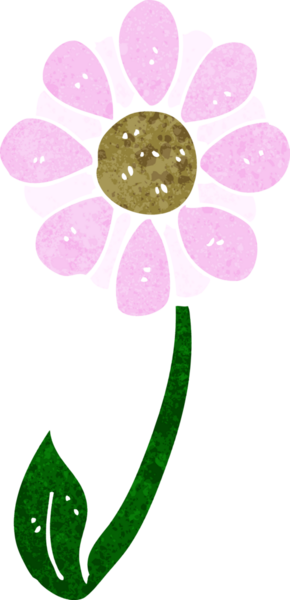 Bir insan tarafından çizilmiş karikatür çiçeği