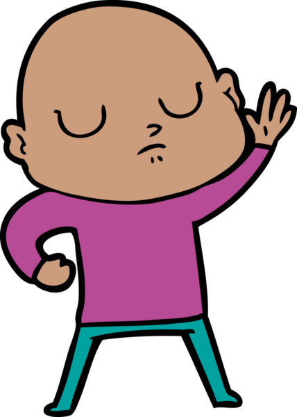 bir insan tarafından çizilmiş kel bir adam.