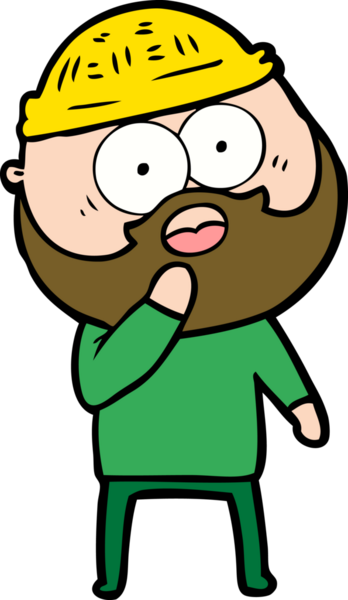 Bir insan tarafından çizilen şok olmuş sakallı adam