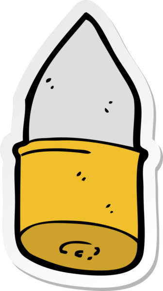 Bir insan tarafından çizilmiş karikatür mermisinin çıkartması.