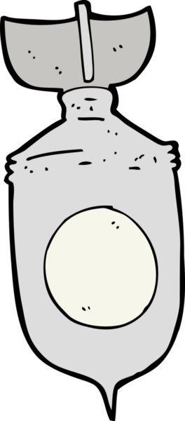 Bir insan tarafından çizilmiş çizgi film bombası.