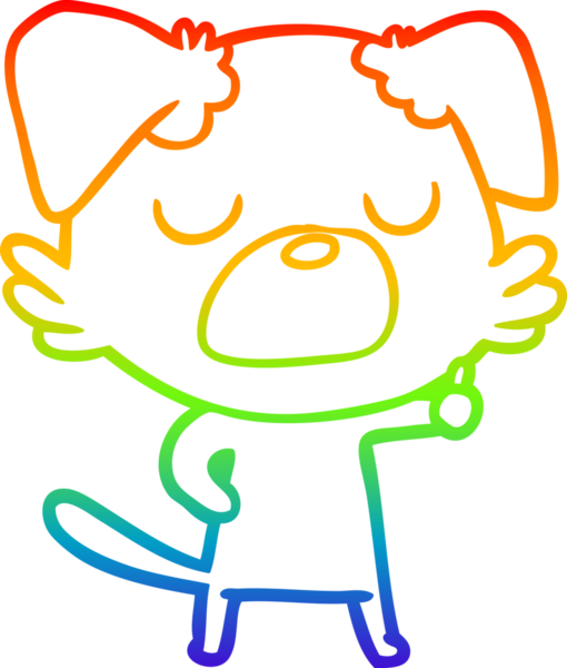 gökkuşağı gradyan çizimi bir insan tarafından çizilmiş bir çizgi köpek