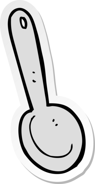 Bir insan tarafından çizilmiş karikatür kaşığının çıkartması.